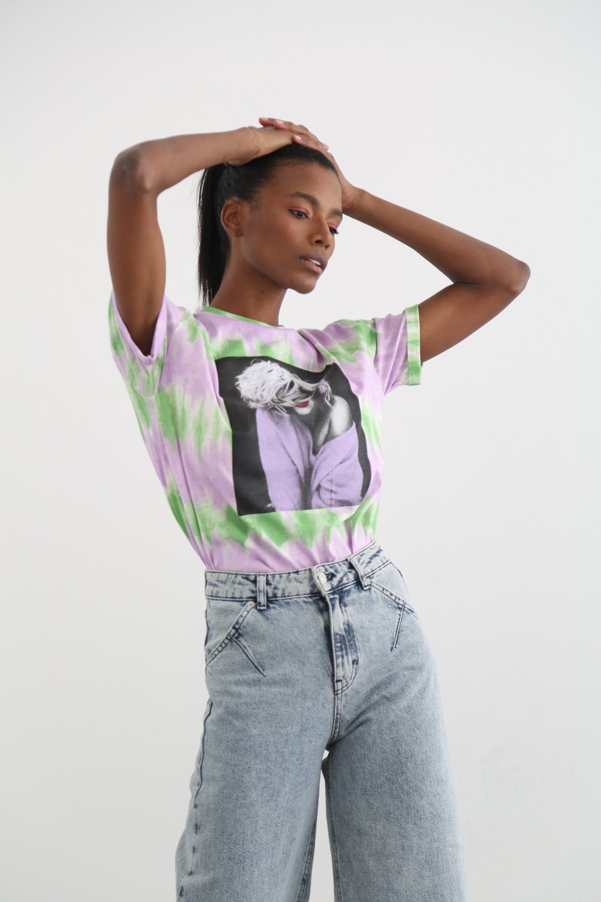 Lila Marilyn Monroe Baskılı Tshirt 7163
