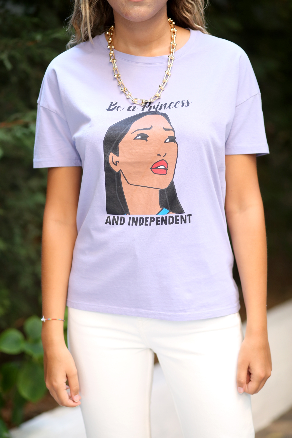 Lila Princess Baskılı Tshirt 0039