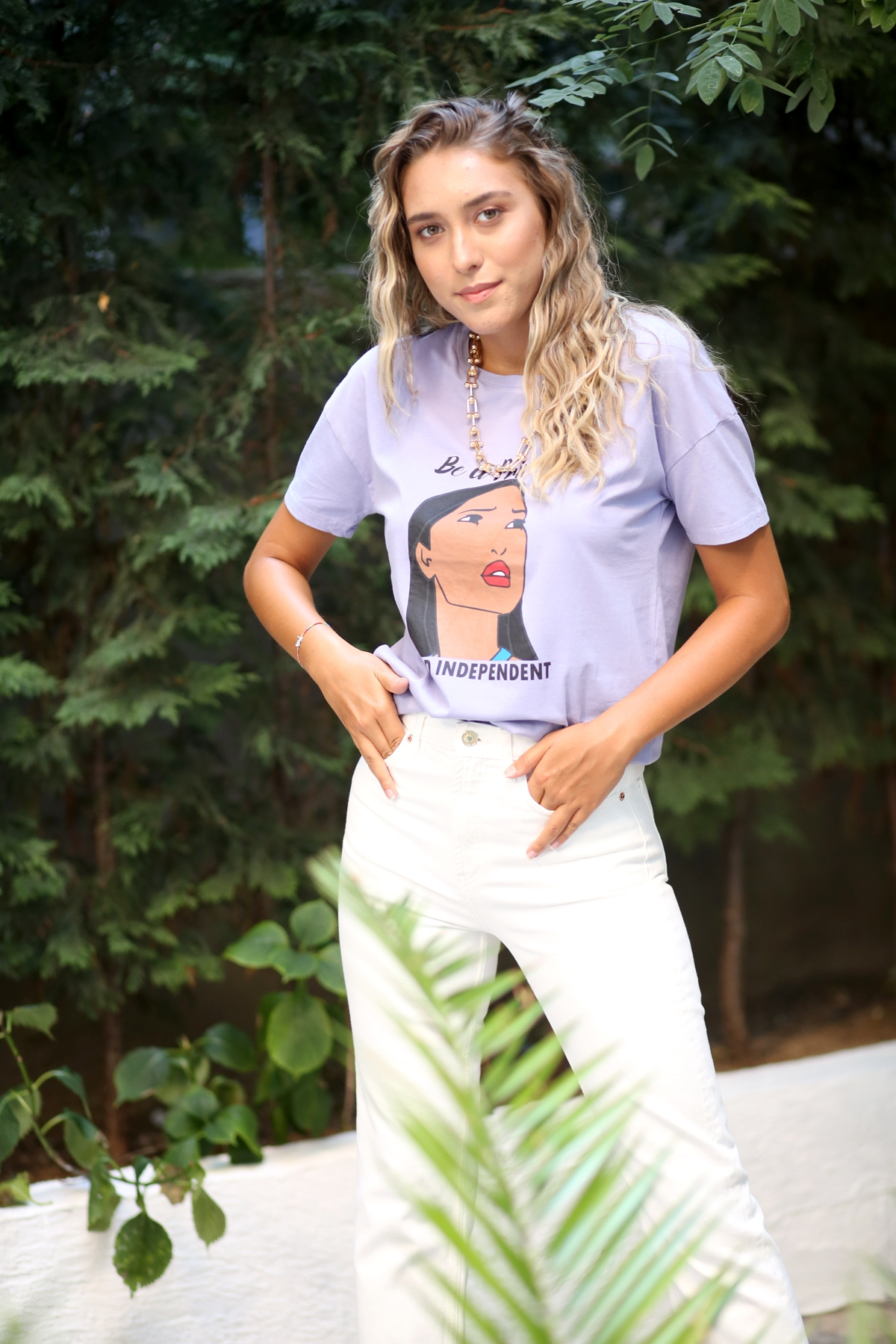 Lila Princess Baskılı Tshirt 0039