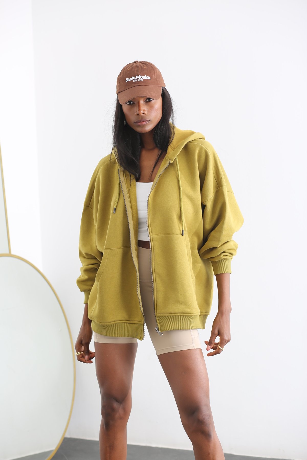 Lime Oversize Kapüşonlu Sweatshirt 0133