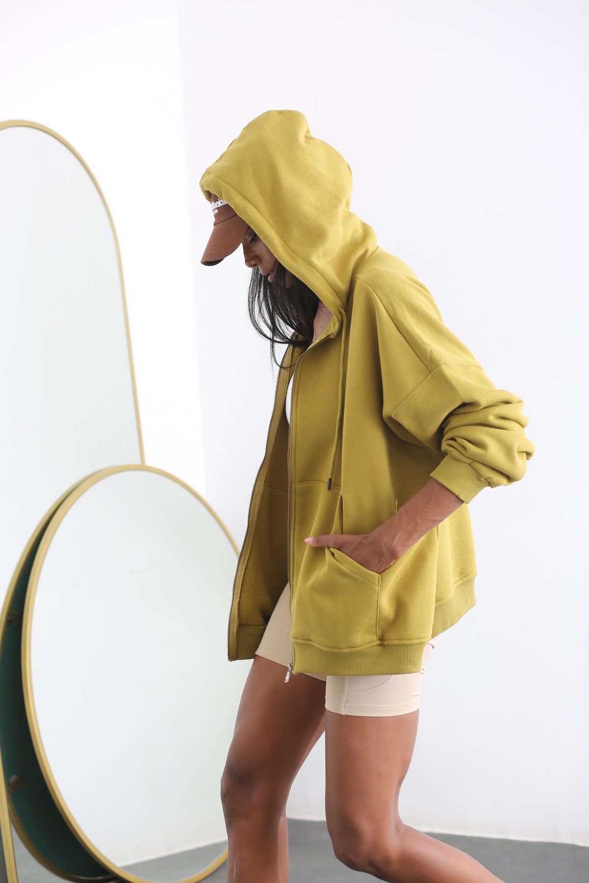 Lime Oversize Kapüşonlu Sweatshirt 0133