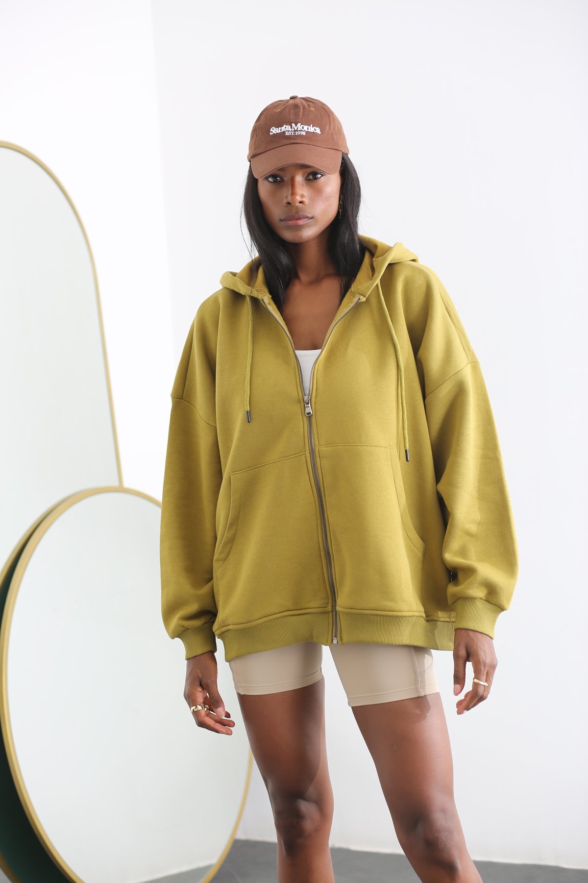 Lime Oversize Kapüşonlu Sweatshirt 0133