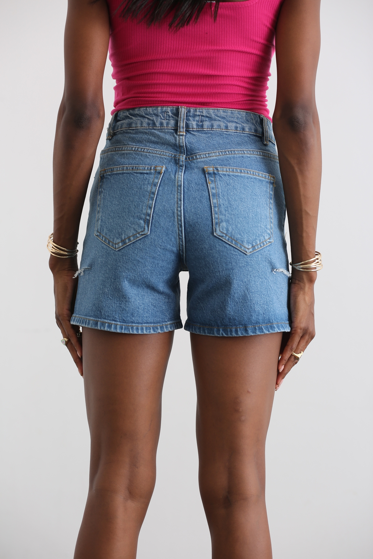 Mavi Bermuda Denim Şort 3005
