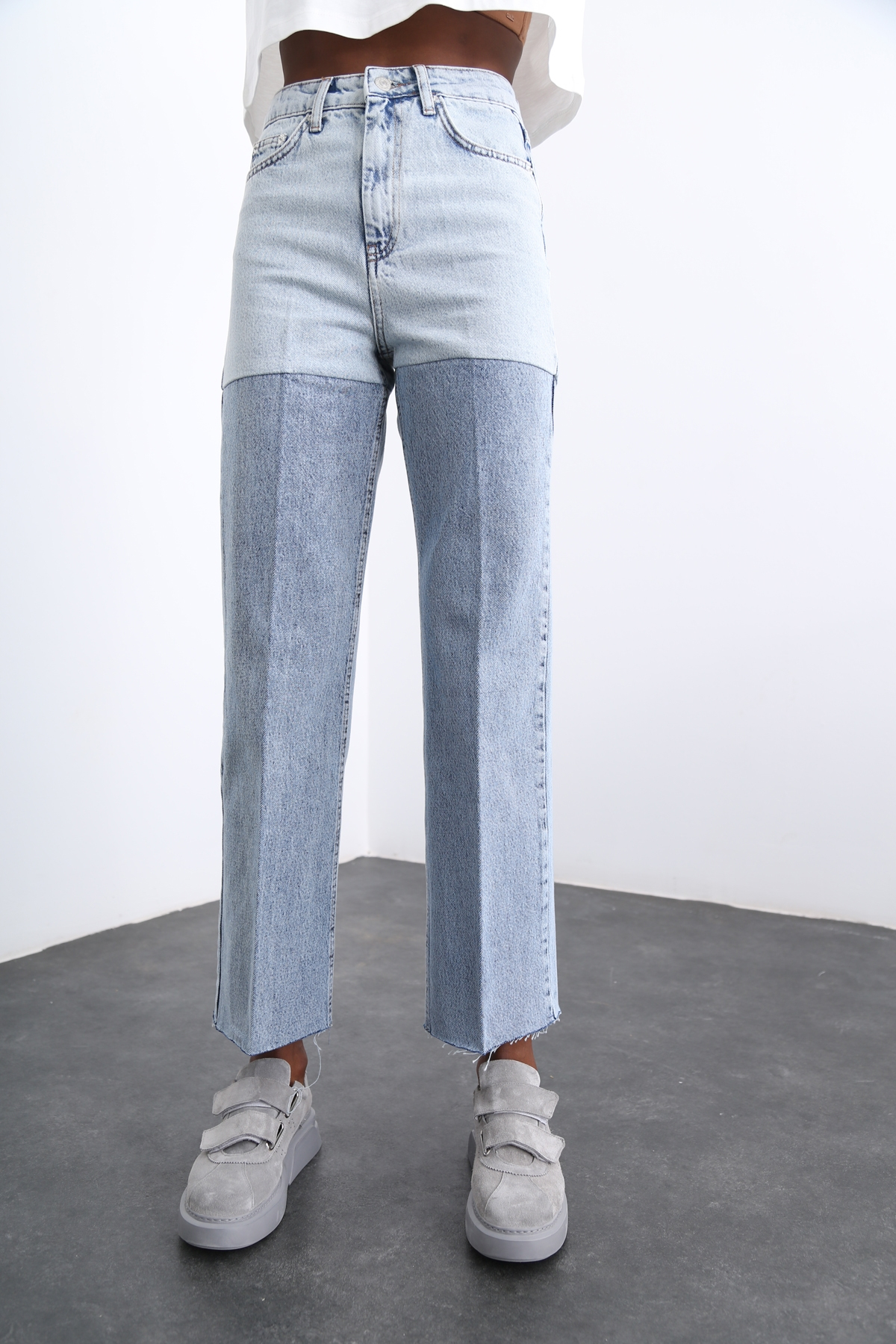 Mavi Çift Renk Straight Fit Jean 1672