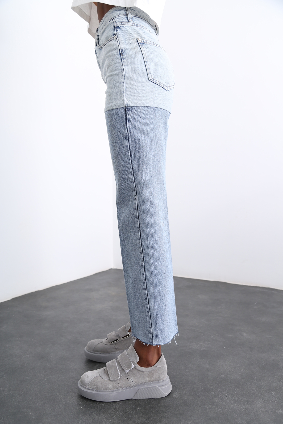 Mavi Çift Renk Straight Fit Jean 1672