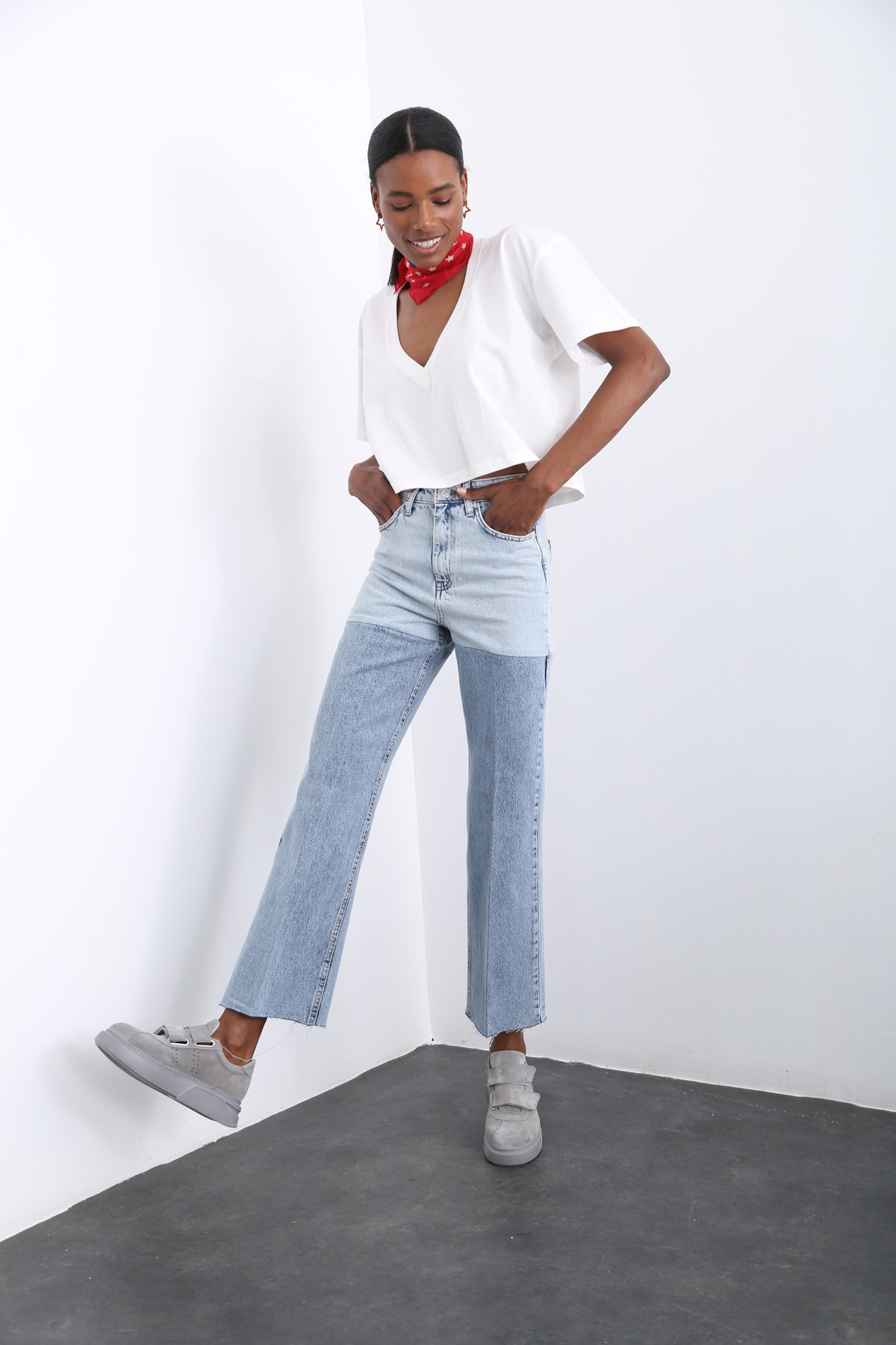 Mavi Çift Renk Straight Fit Jean 1672