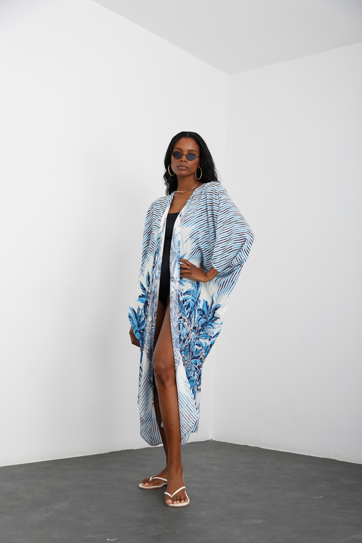 Mavi Desenli Kimono 54022