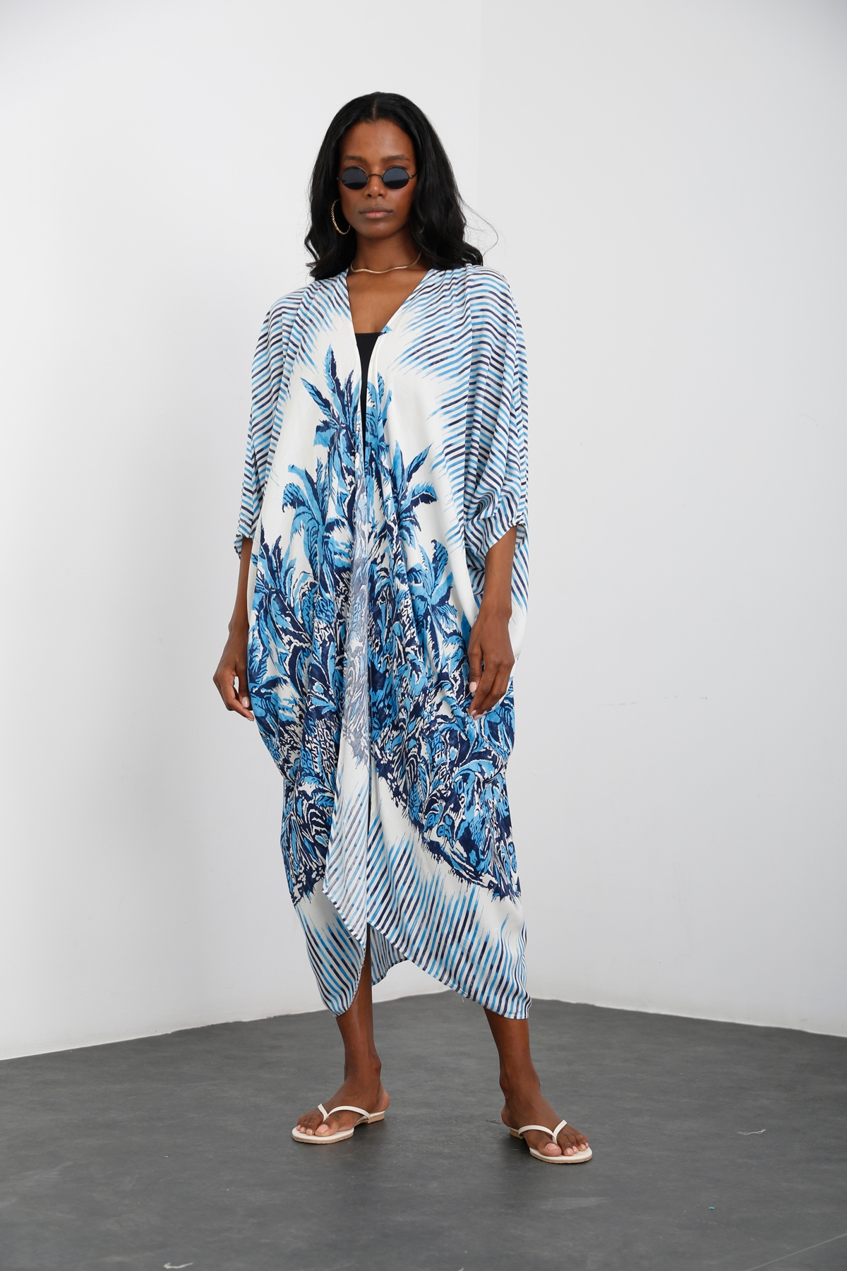 Mavi Desenli Kimono 54022