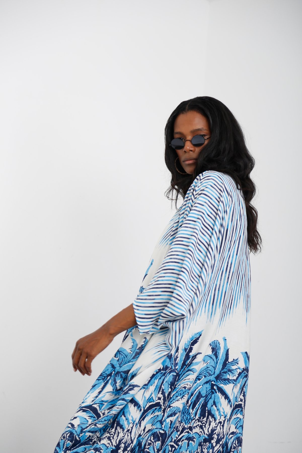 Mavi Desenli Kimono 54022
