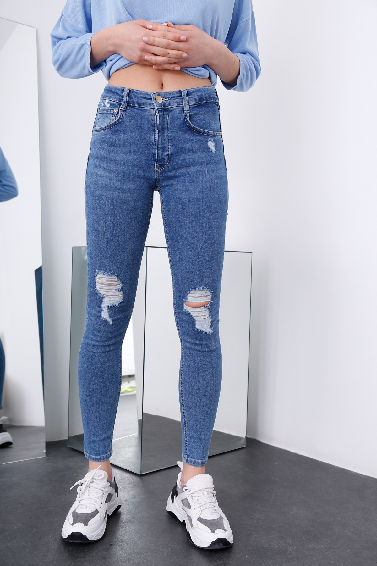 Mavi Orta Bel Extra Push Up Jean 