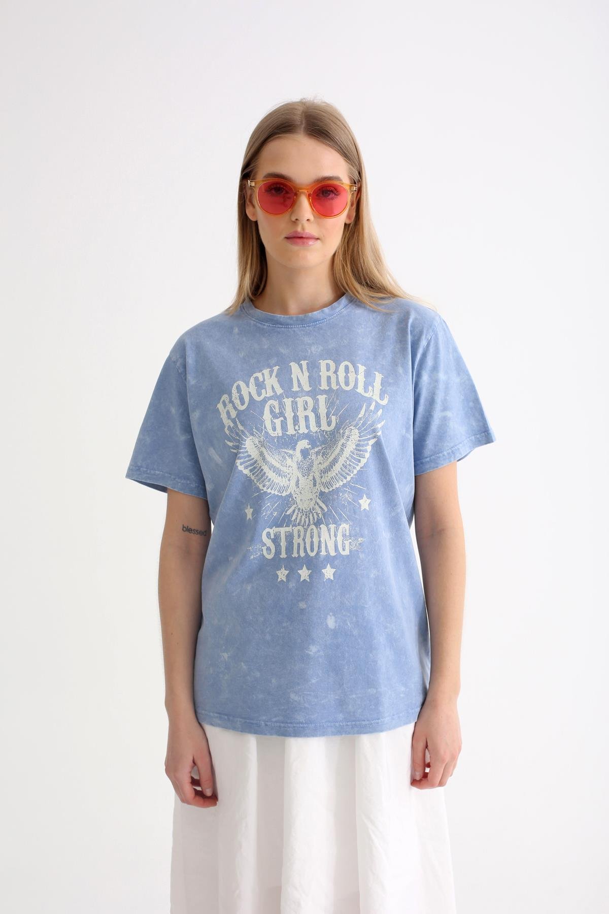 Mavi Rock Baskılı Tshirt 14155