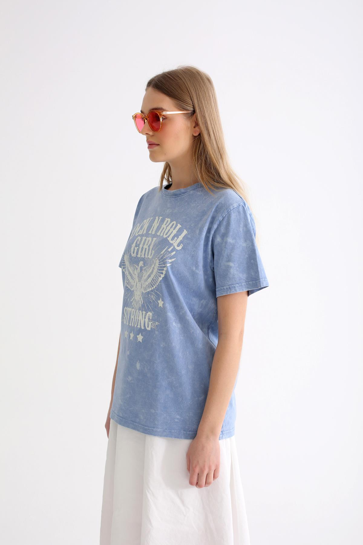 Mavi Rock Baskılı Tshirt 14155