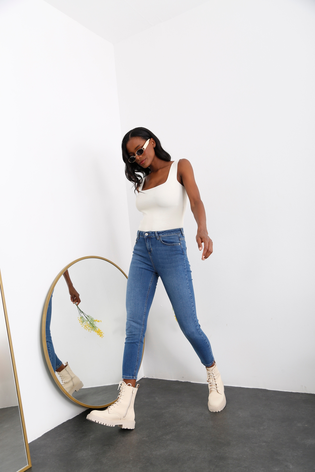 Mavi Ultra Likralı Push Up Jean 