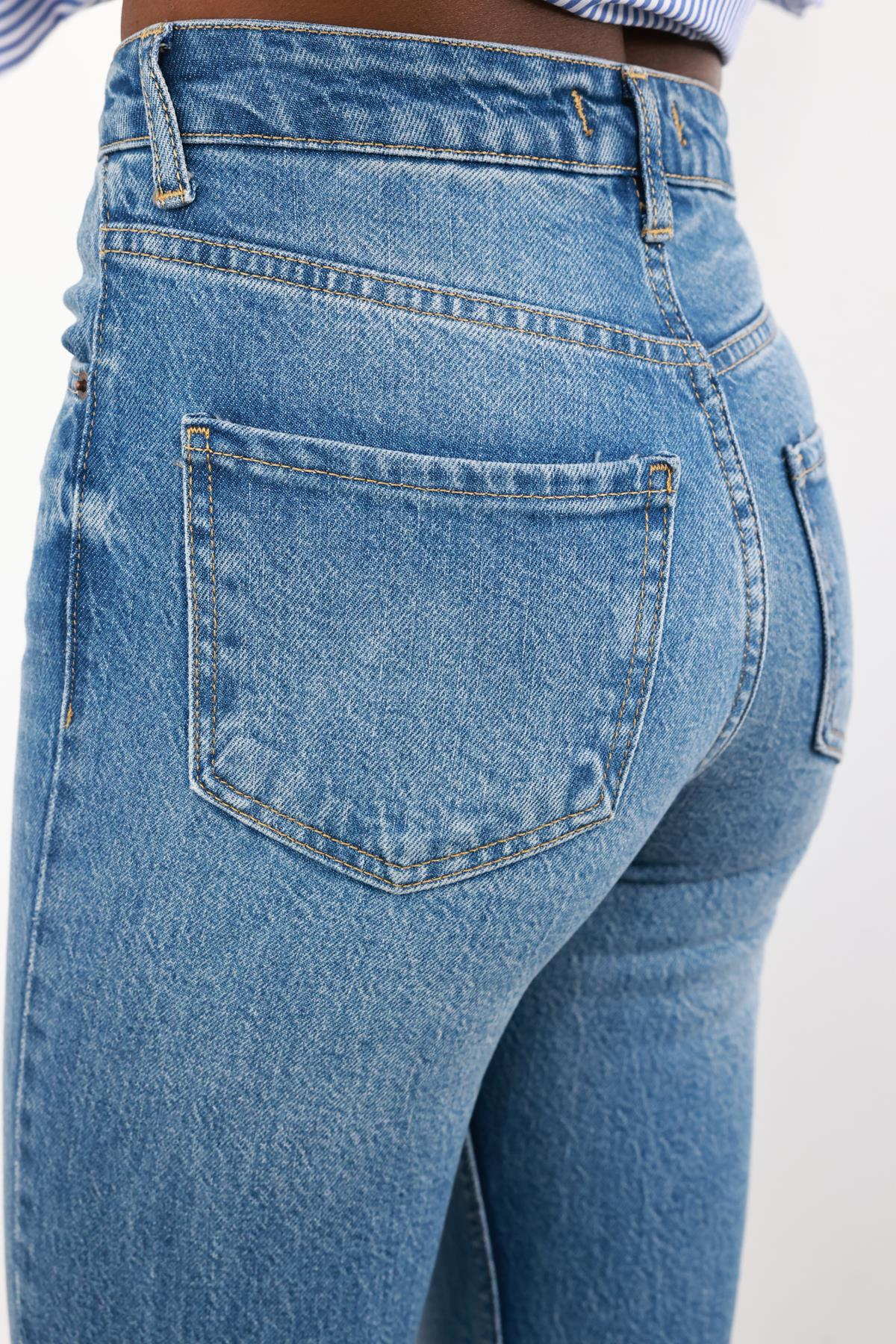 Mavi Yüksek Bel Boyfit Jean 