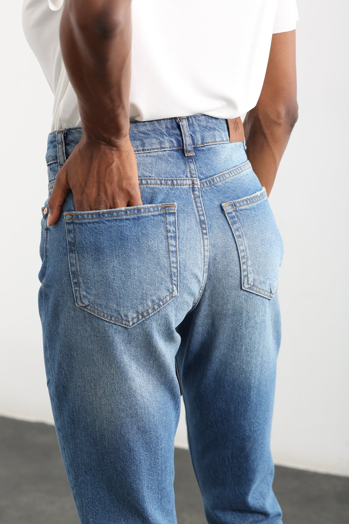 Mavi Yüksek Bel Boyfriend Jean 