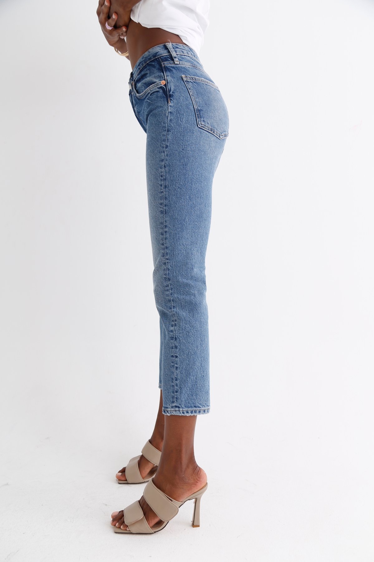 Mavi Yüksek Bel Boyfriend Jean 