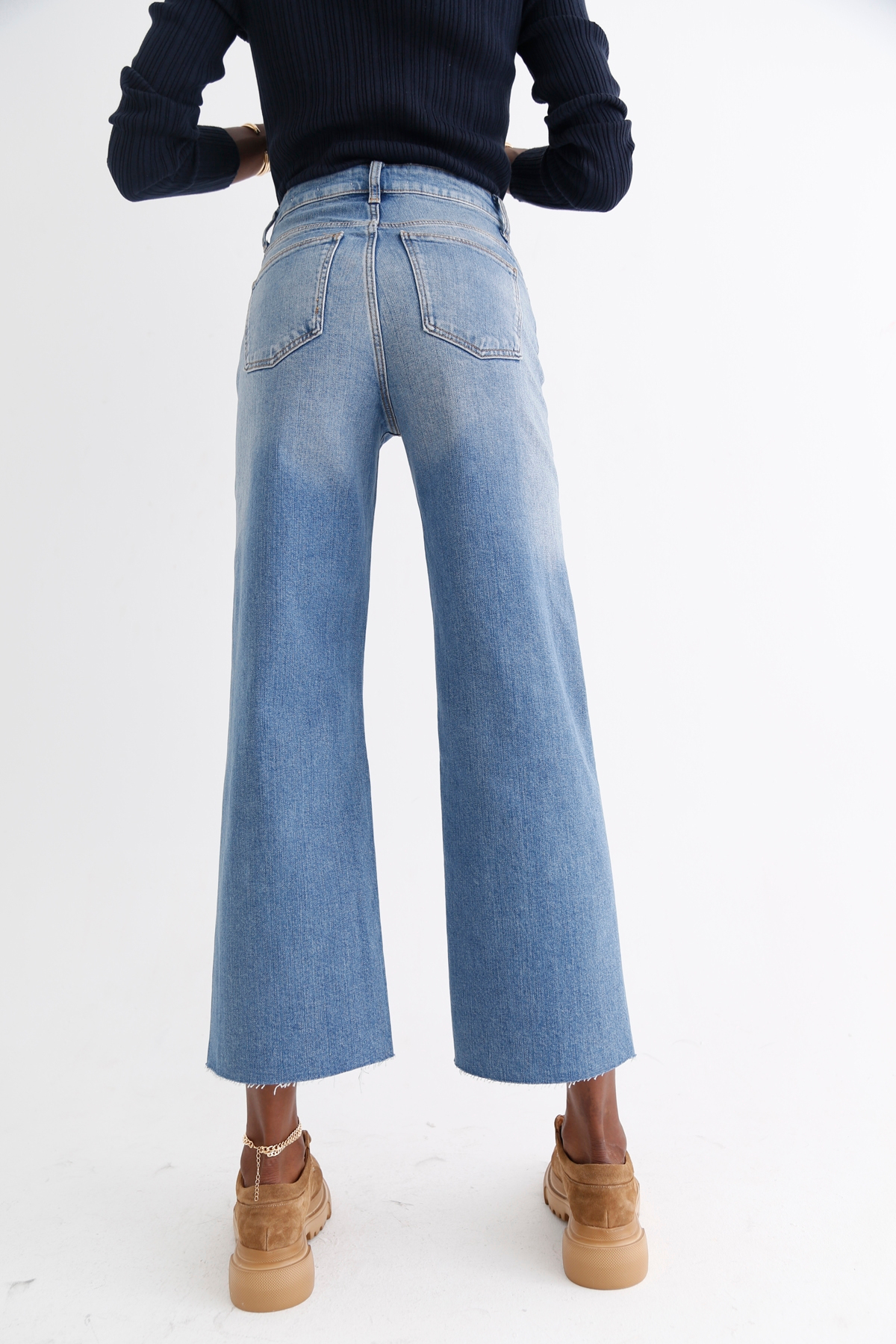 Mavi Yüksek Bel Culotte Jean 