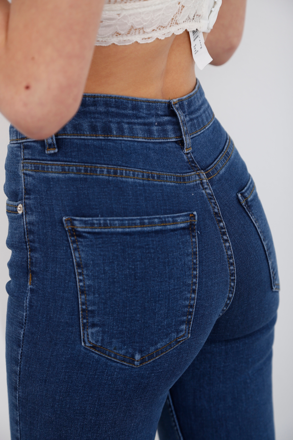 Mavi Yüksek Bel Flare Jean 0066