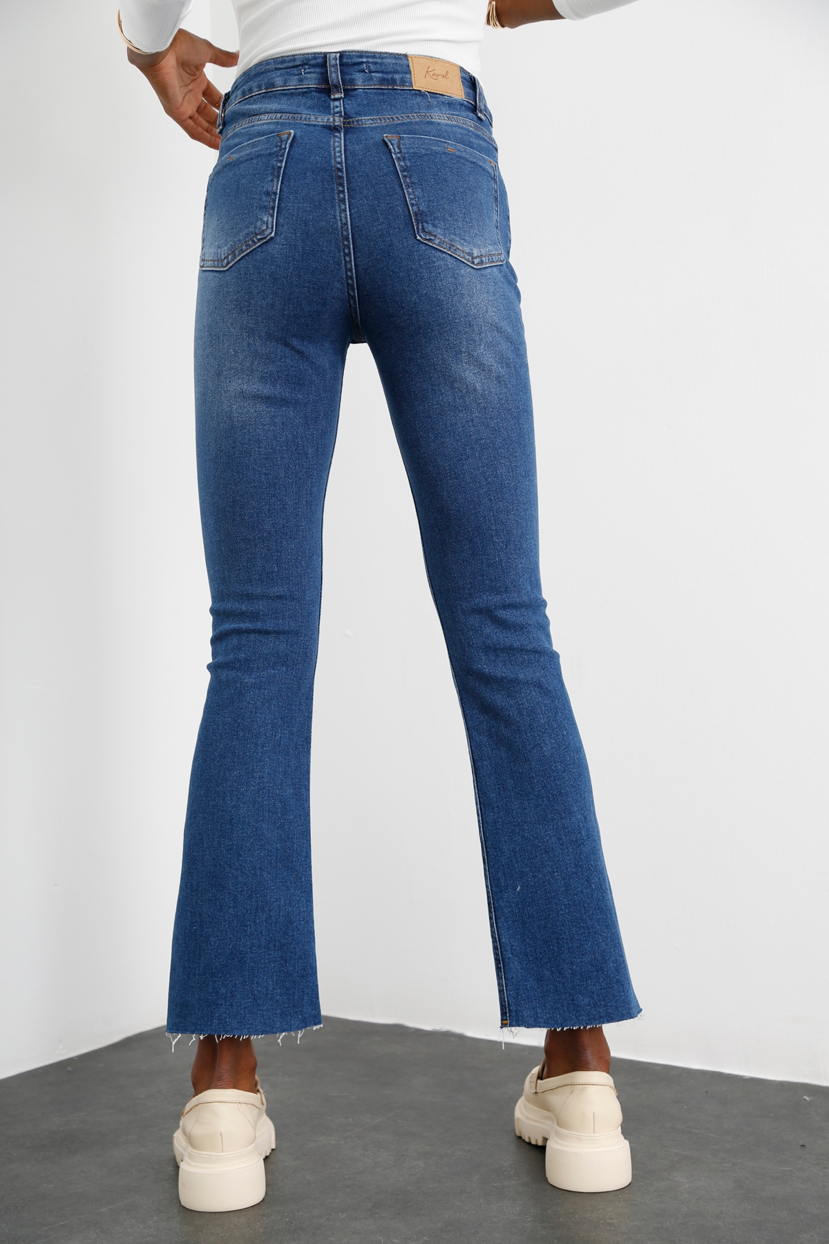 Mavi Yüksek Bel Flare Jean 21303