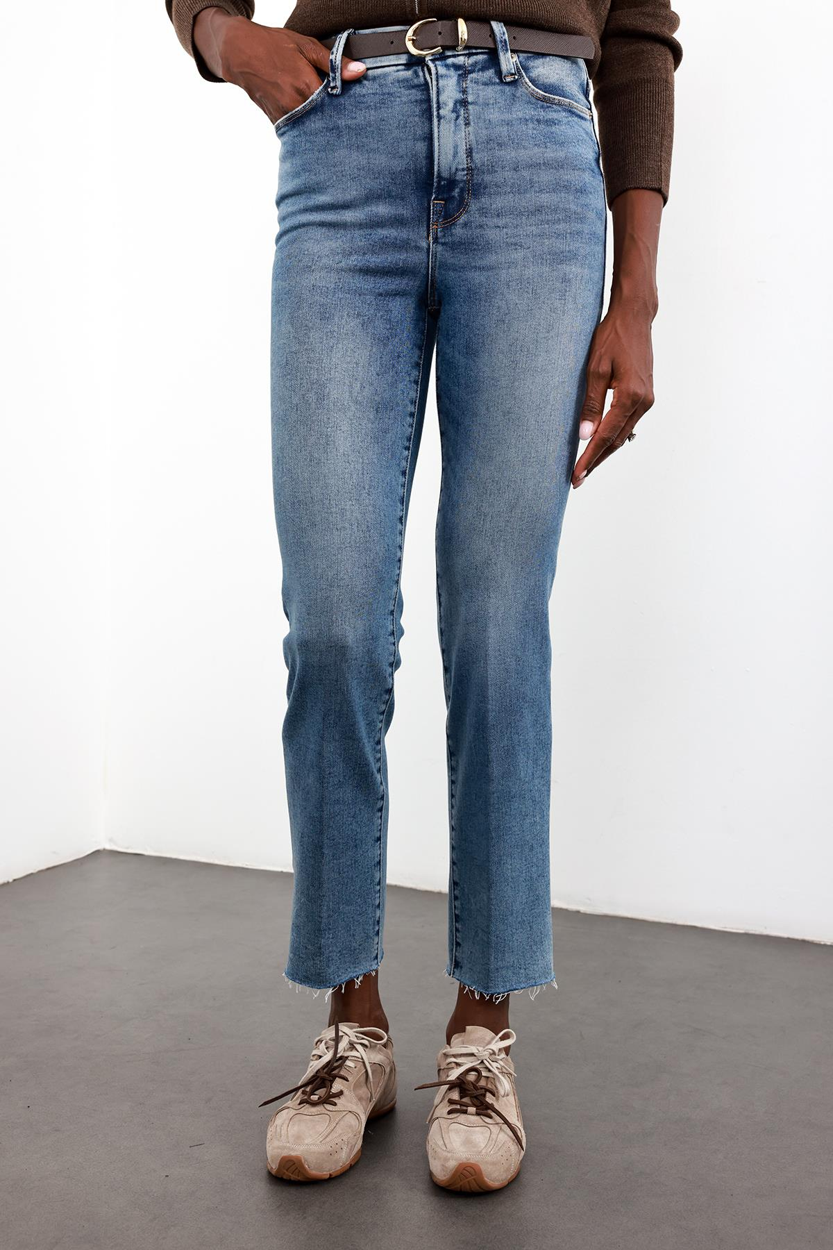 Mavi Yüksek Bel Slim Fit Likralı Jean 