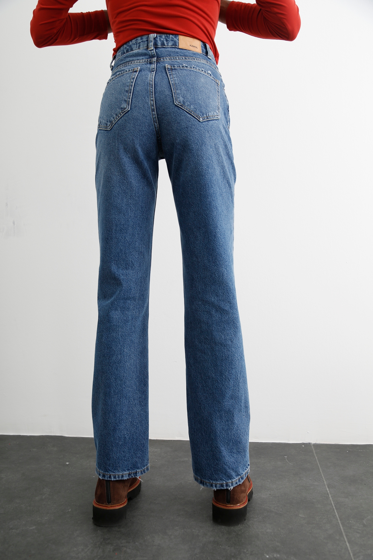 Mavi Yüksek Bel Straight Fit Jean 21396