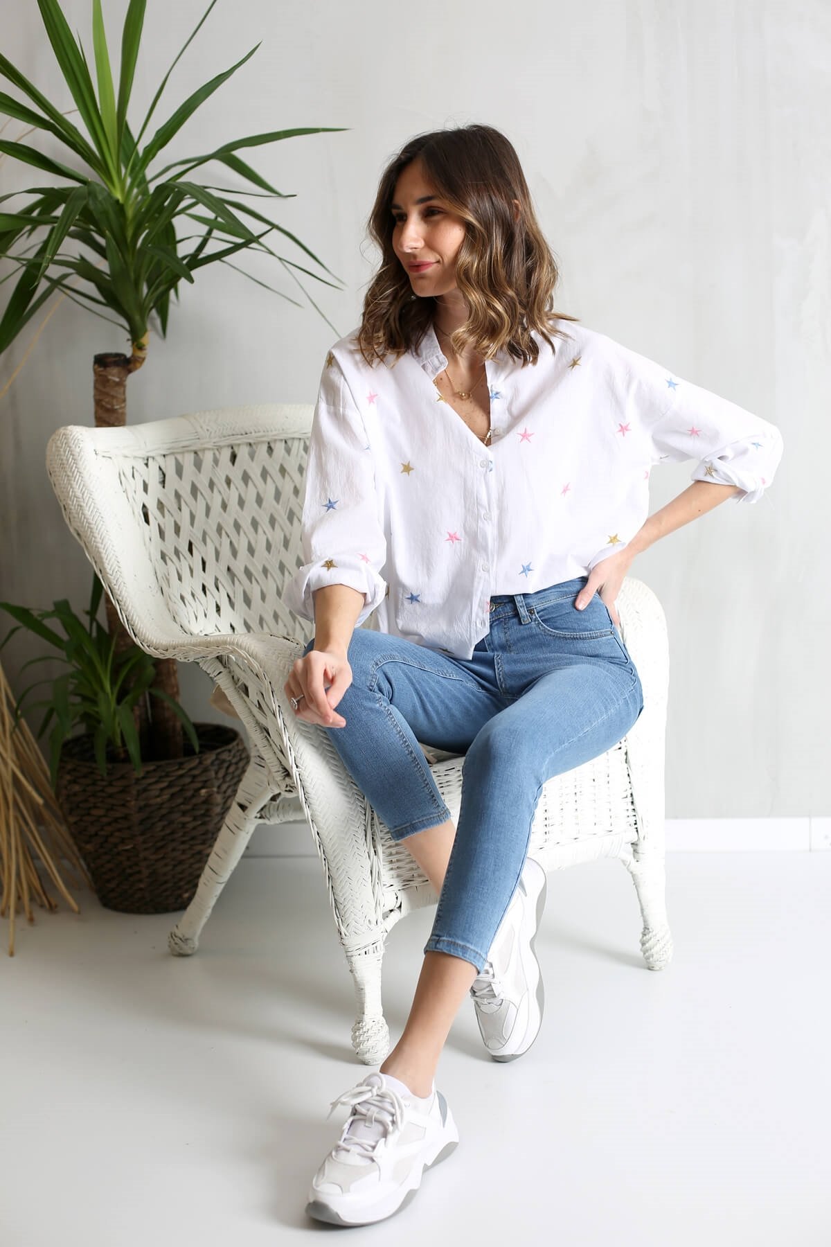 Mavi Yüksek Bel Toparlayan Slim Fit Jean 