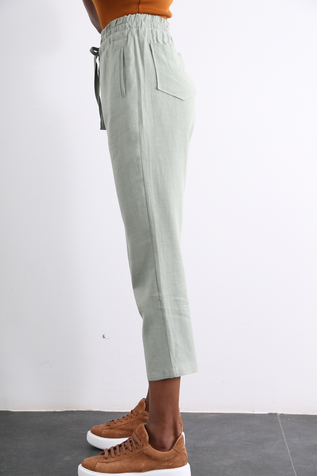 Mint Beli Bağcıklı Pantolon 50113