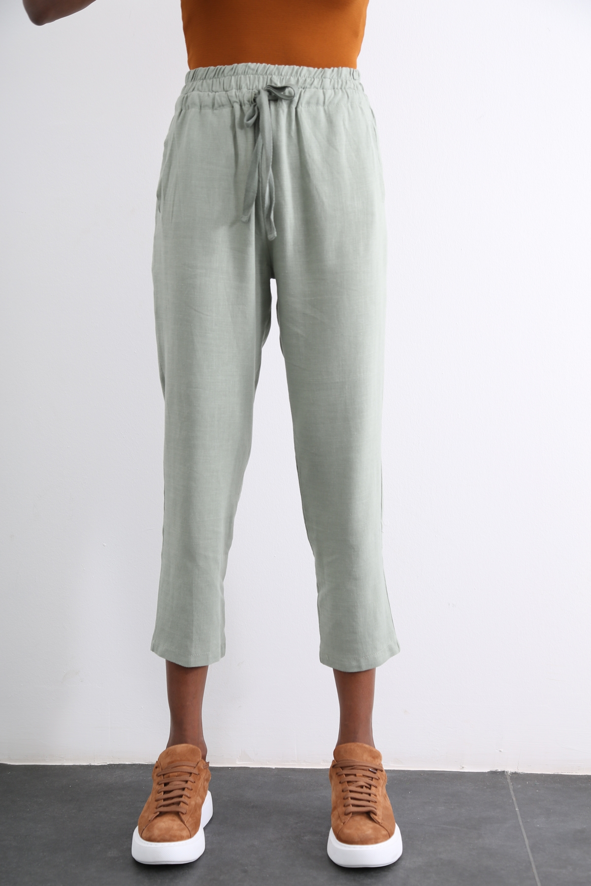 Mint Beli Bağcıklı Pantolon 50113