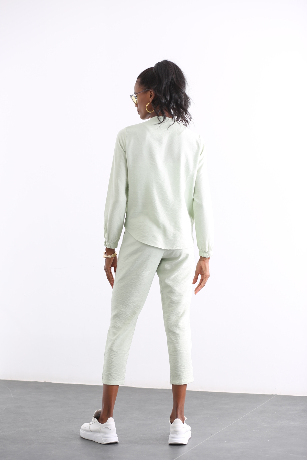 Mint Lastik Detaylı Pantolon Takım 00331