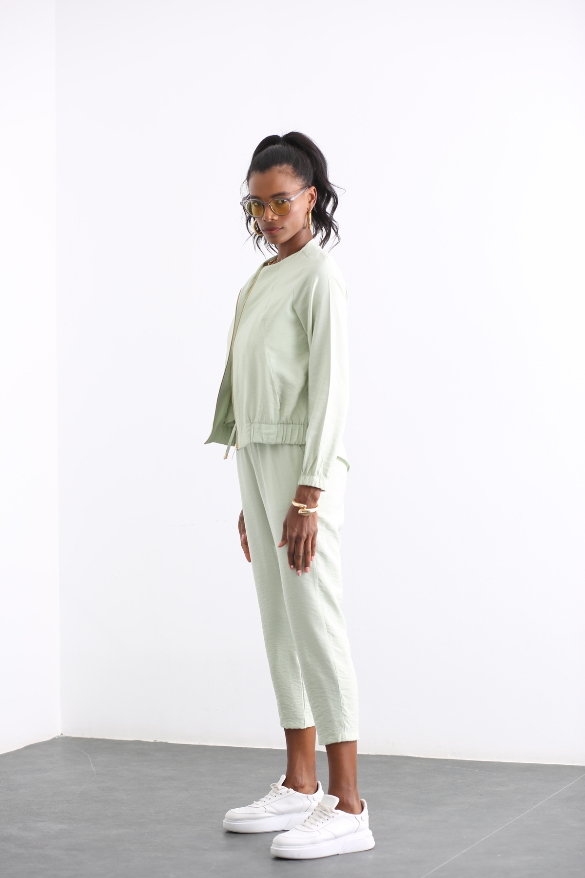 Mint Lastik Detaylı Pantolon Takım 00331