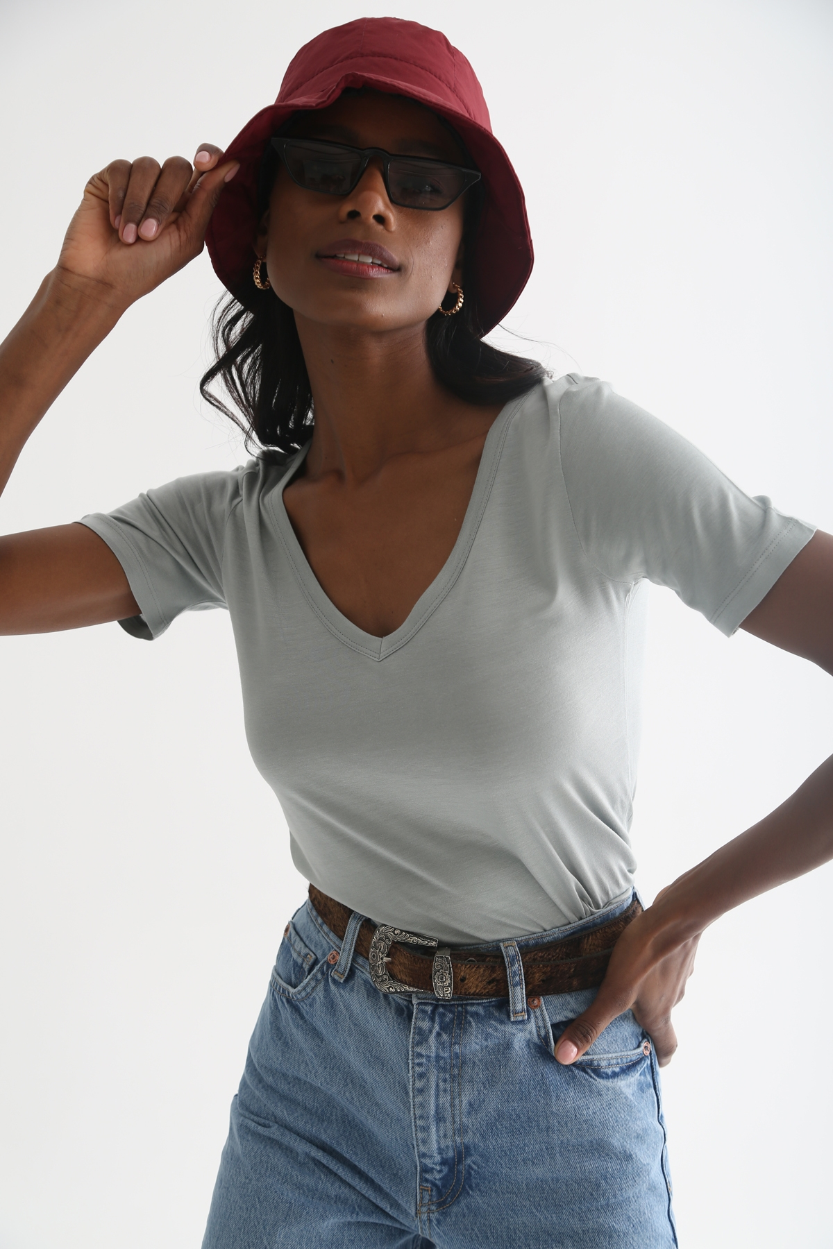 Mint V Yaka Tshirt 