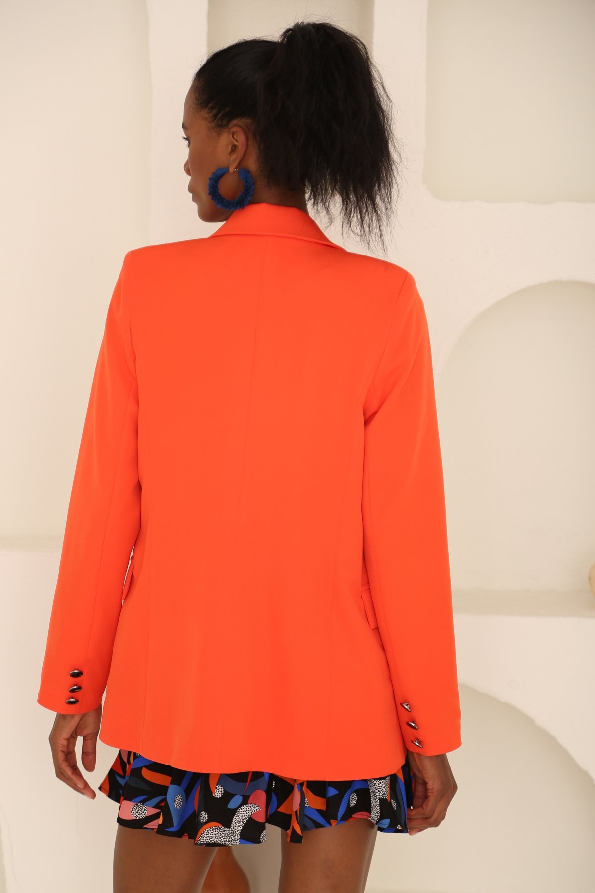 Nar Çiçeği Altı Düğme Blazer Ceket 24007
