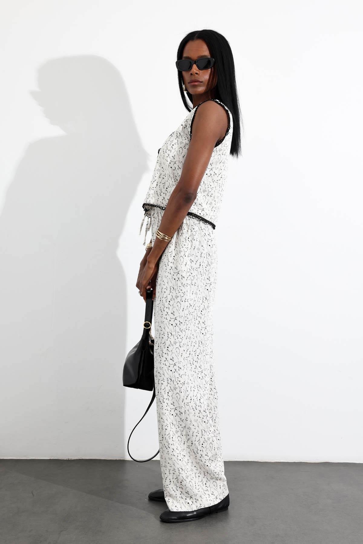 Naturel Desenli Yelek Pantolon Takım 38444