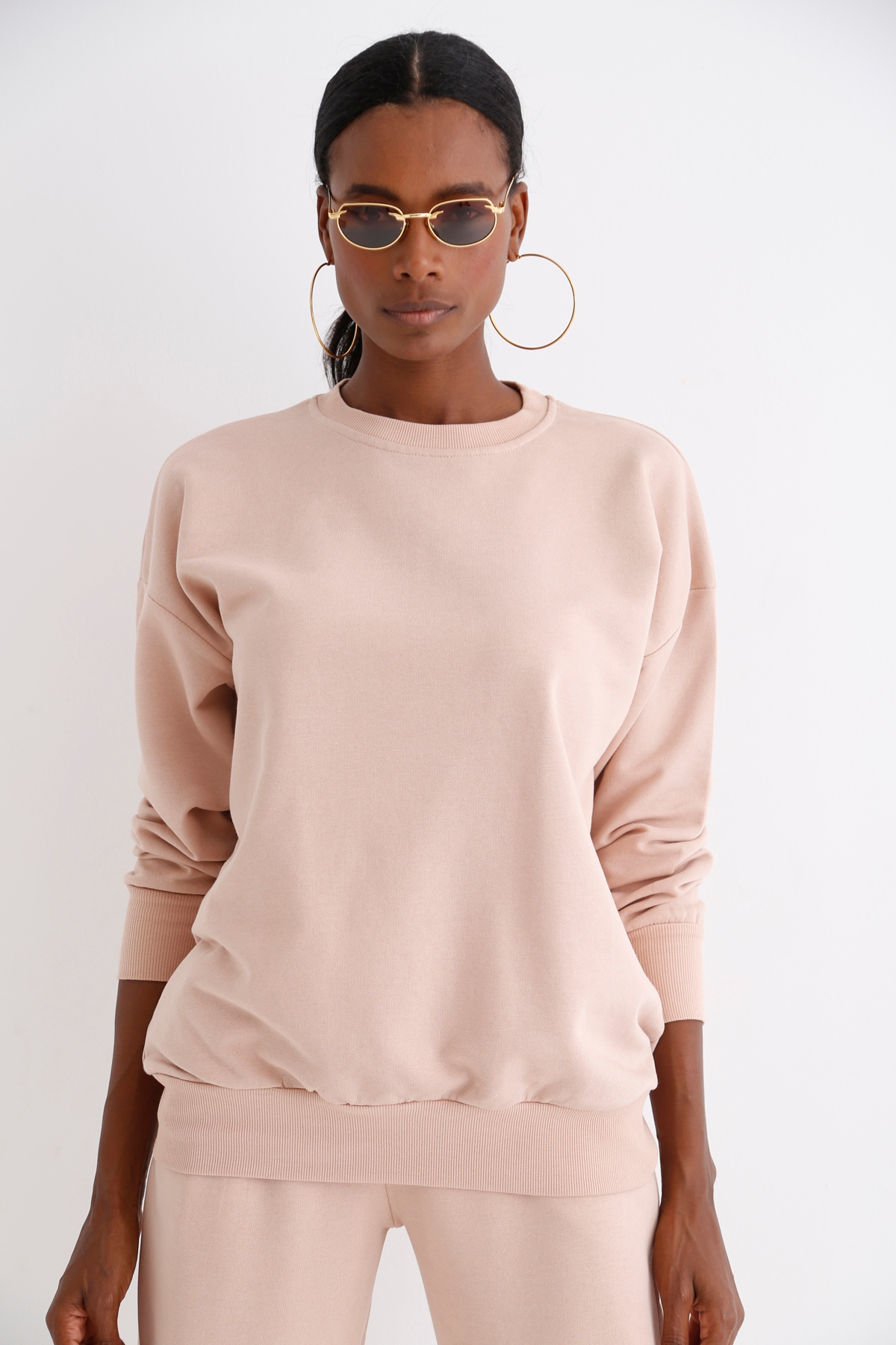 Nude Bisiklet Yaka Basic Sweatshirt 3200