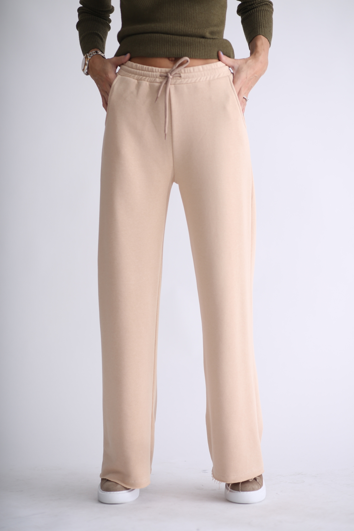 Nude Kesik Bol Paça Eşofman Pantolon 1206