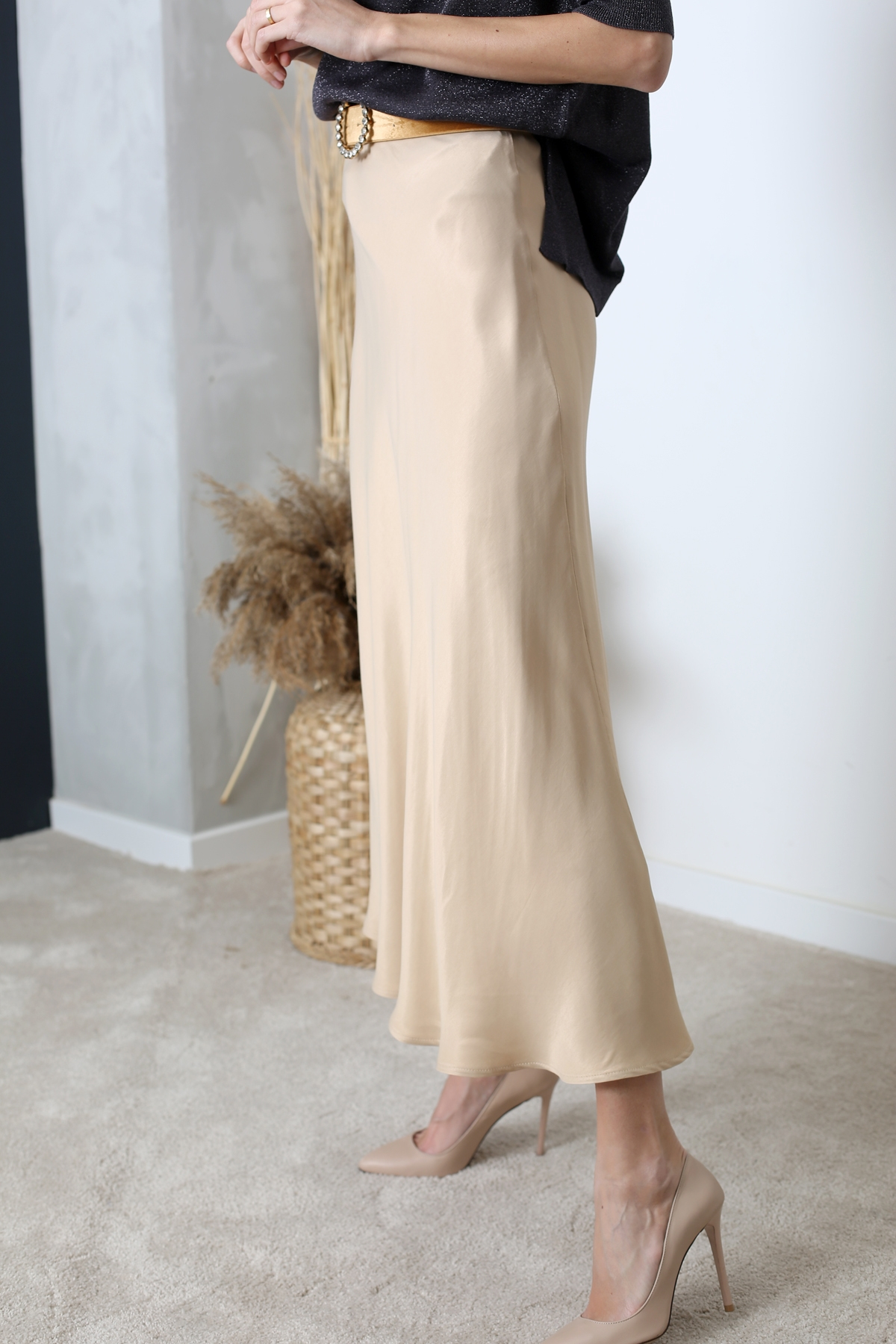 Nude Maxi Saten Etek 11093