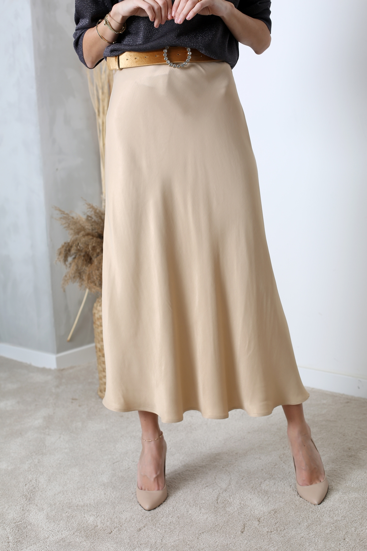 Nude Maxi Saten Etek 11093