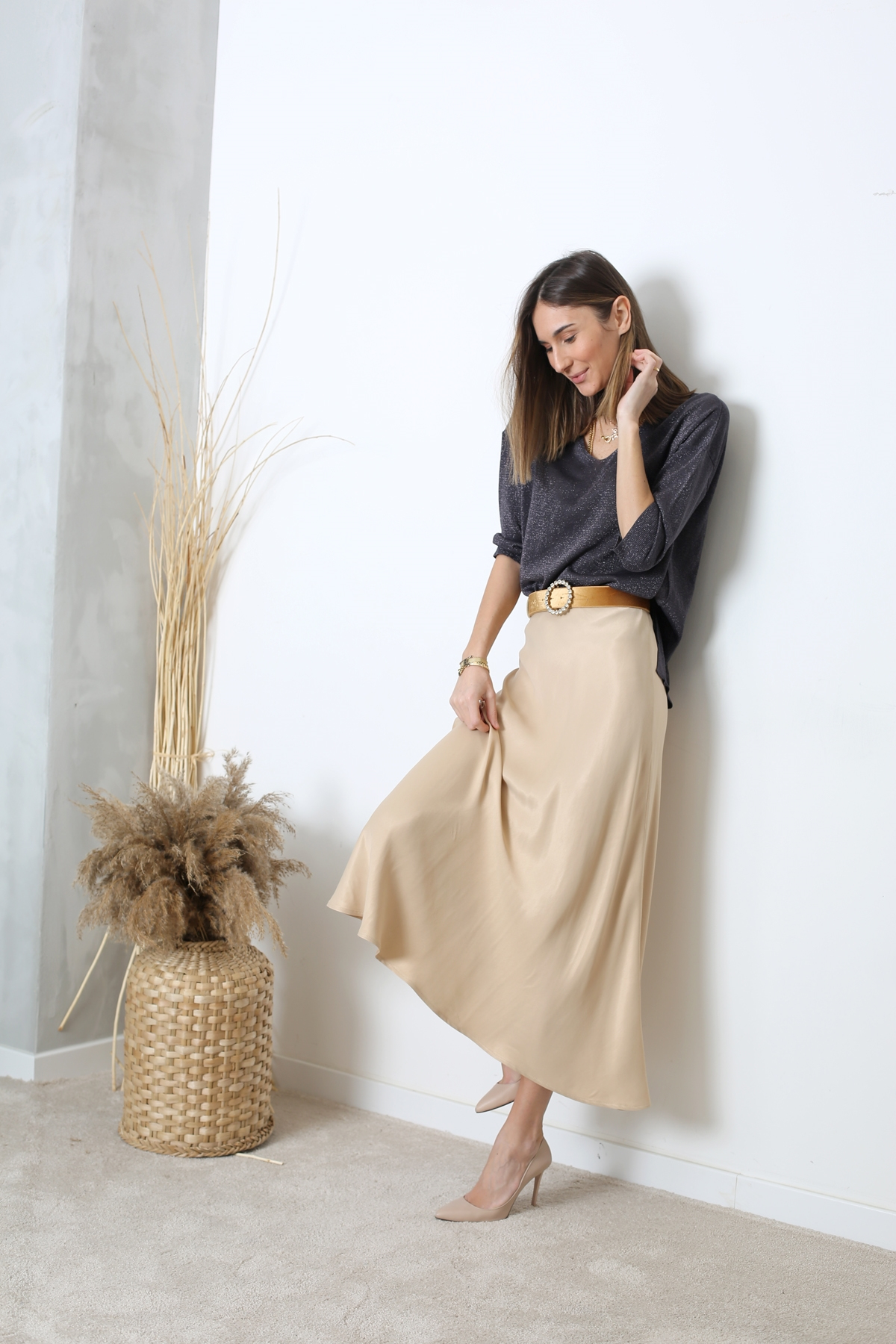 Nude Maxi Saten Etek 11093