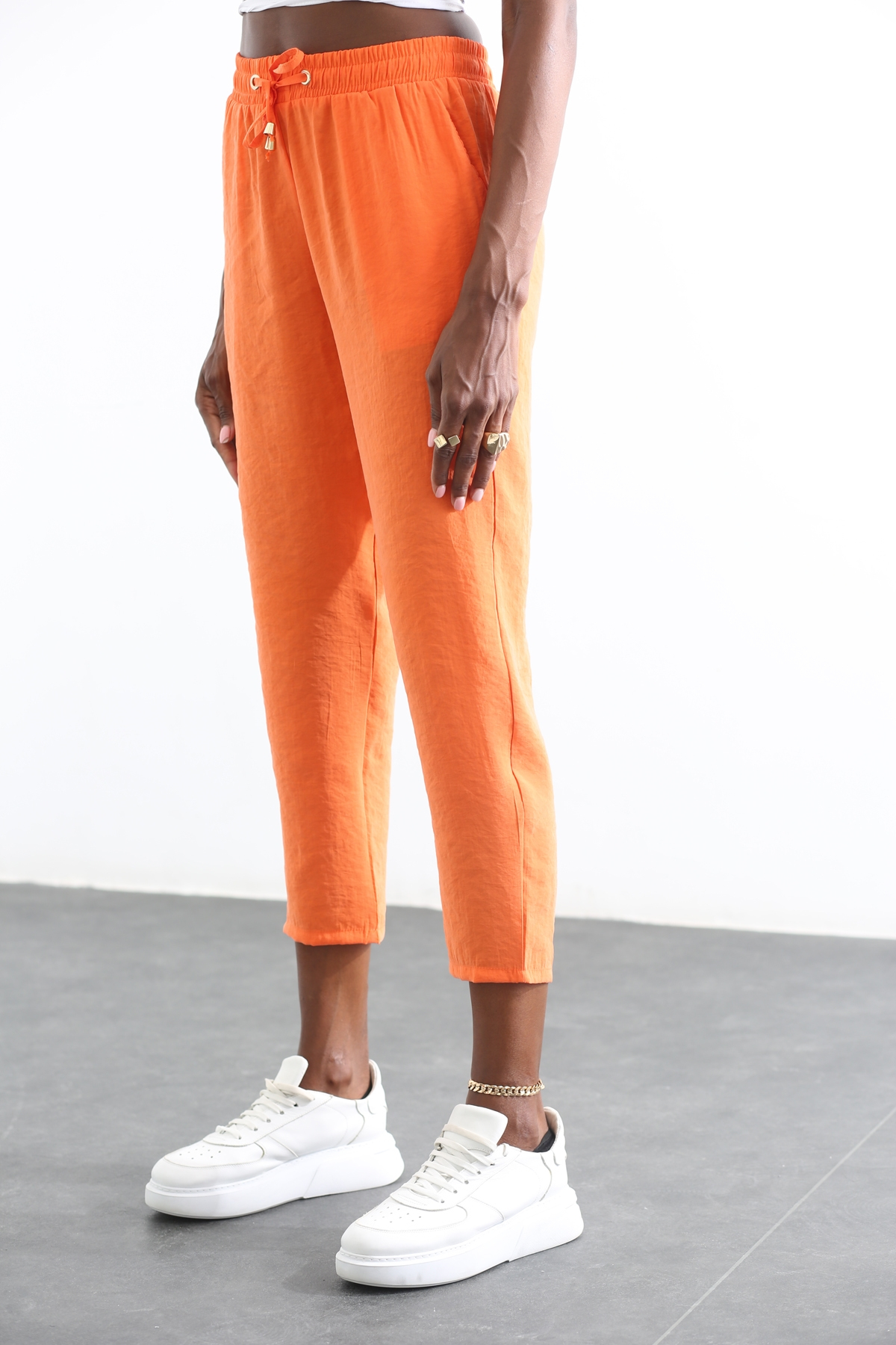 Oranj Beli Bağcıklı Modal Pantolon 00140