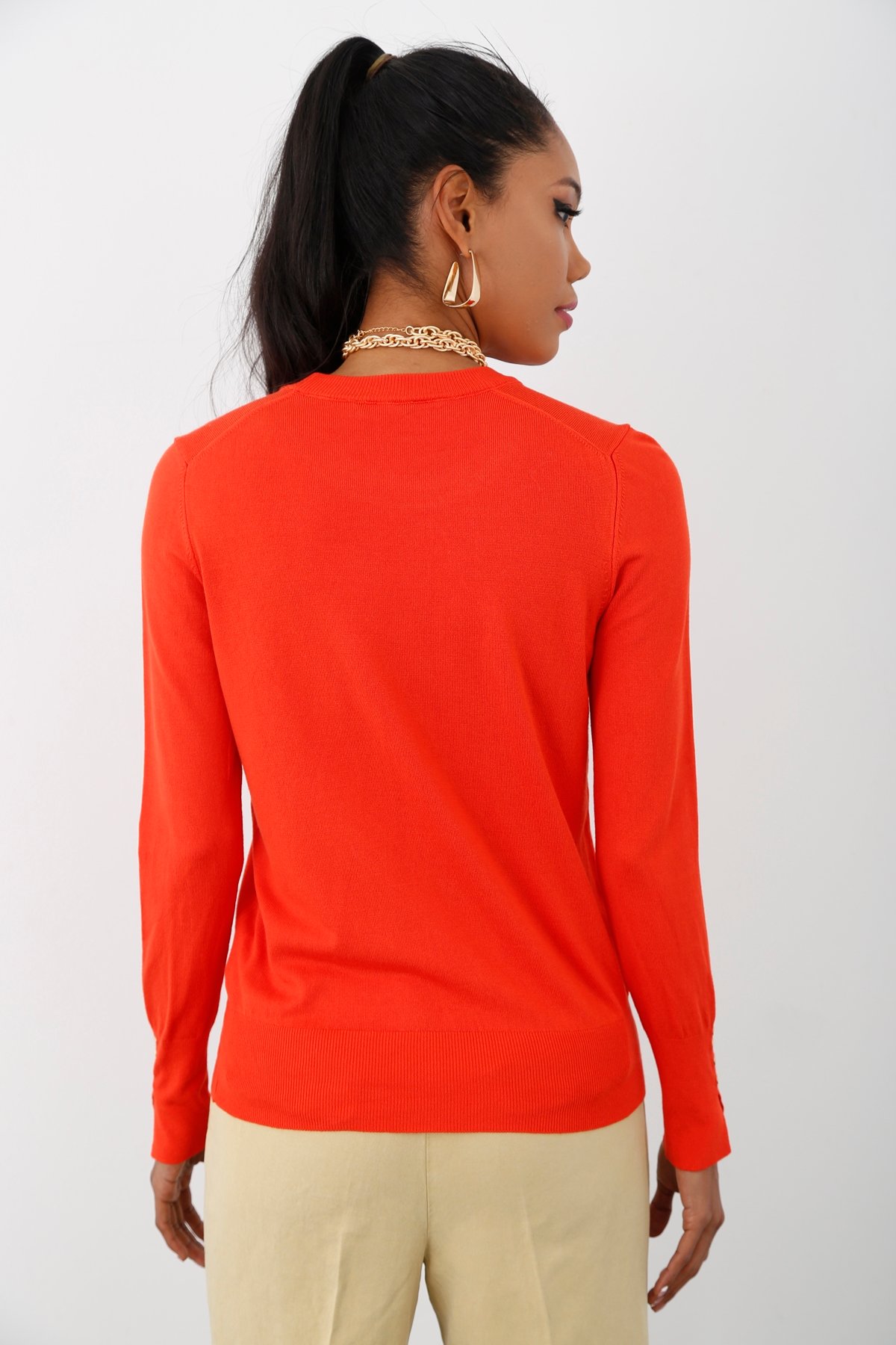 Oranj Bisiklet Yaka İnce Triko 3316