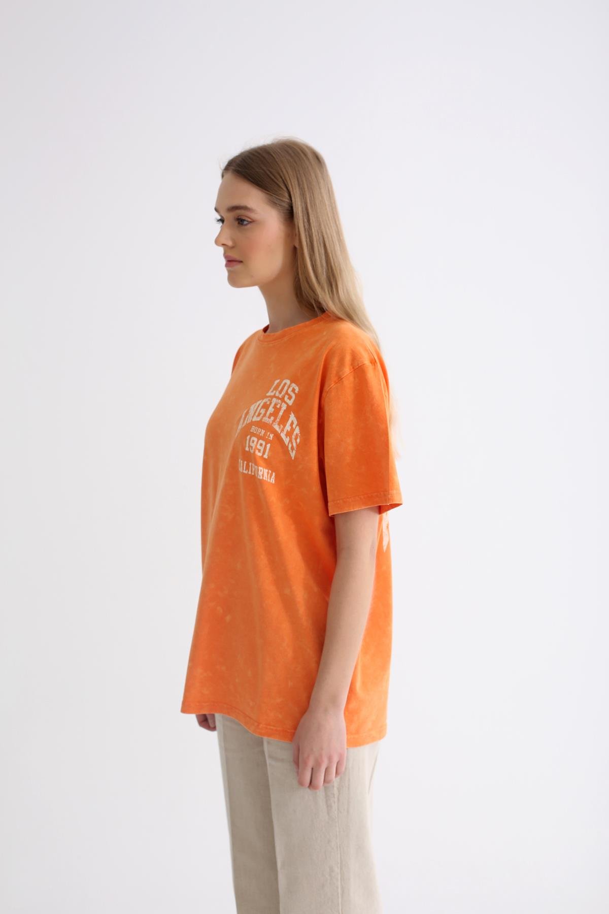 Oranj Los Angeles Baskılı Tshirt 14156