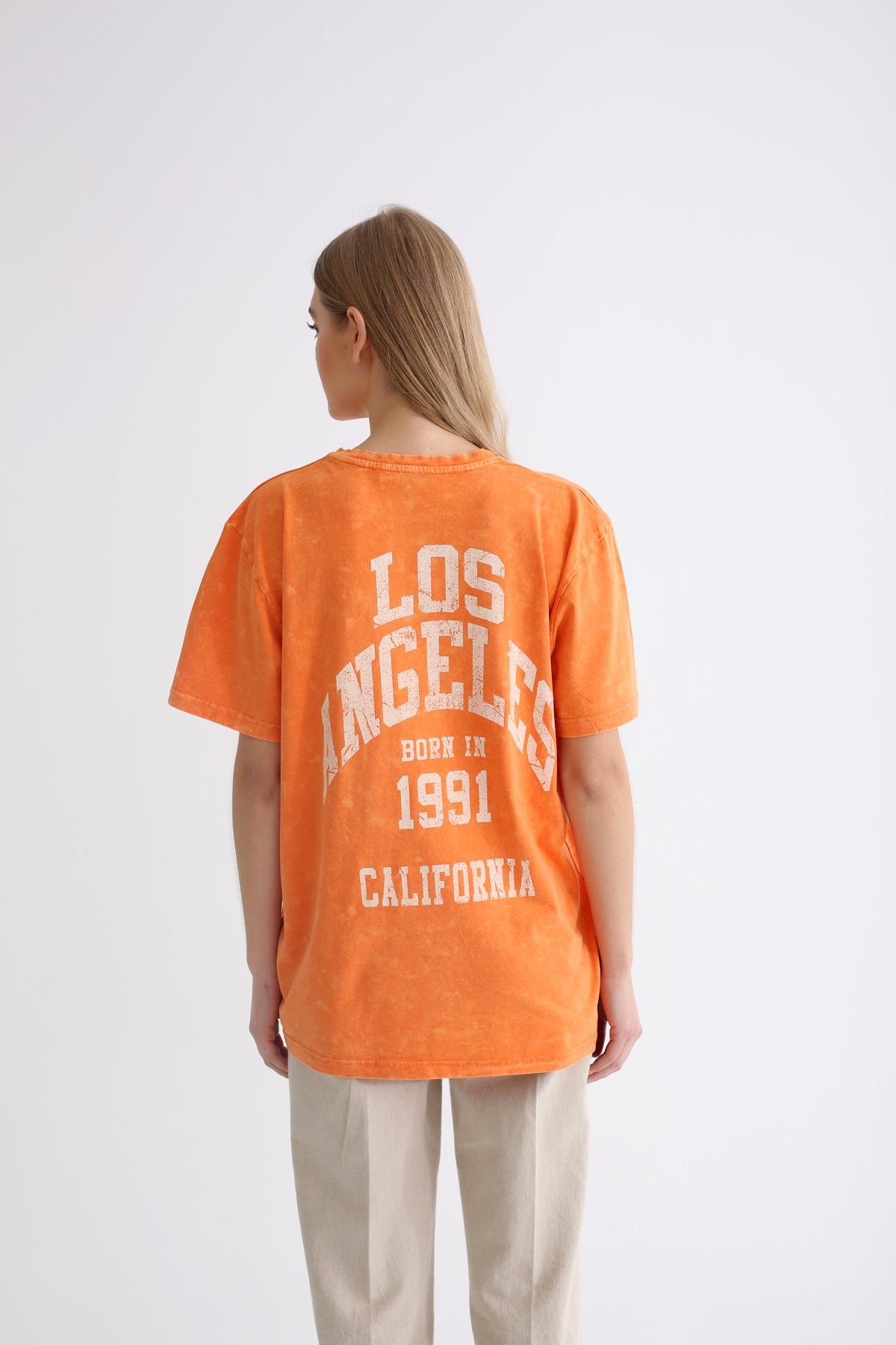 Oranj Los Angeles Baskılı Tshirt 14156