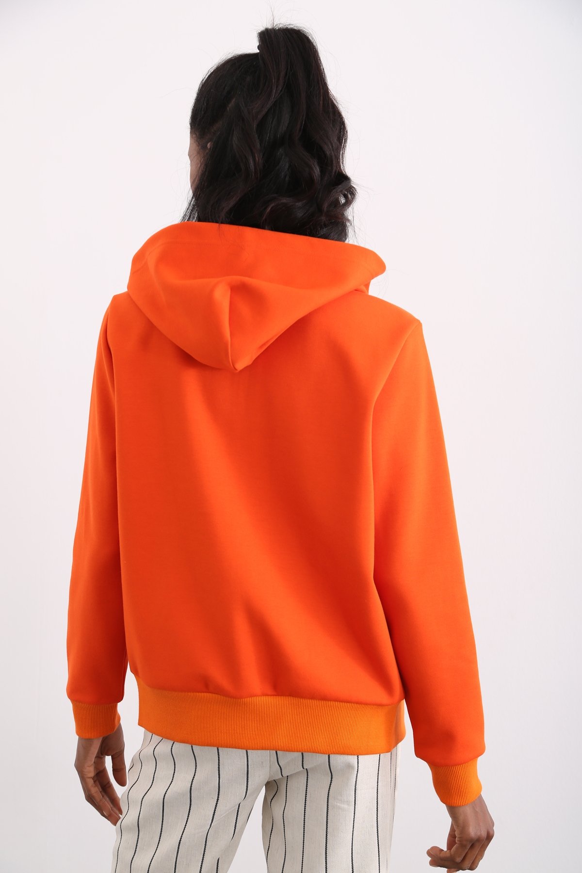 Oranj Organik Unisex Fermuarlı Sweatshirt 