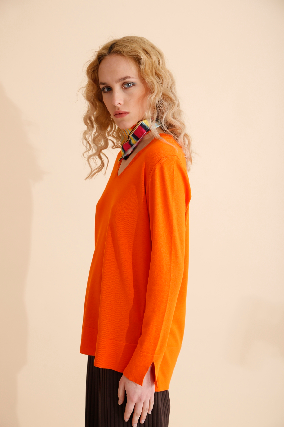 Oranj V Yaka Merserize Triko 715