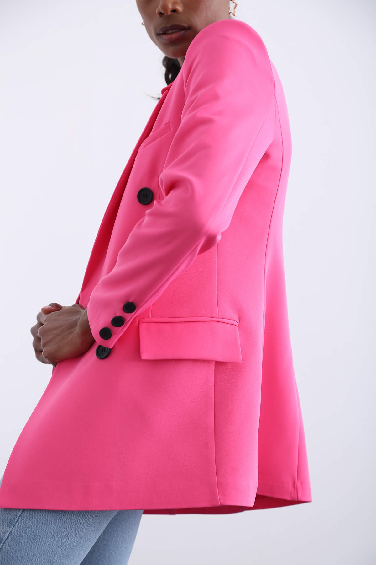 Pembe Altı Düğme Blazer Ceket 3112