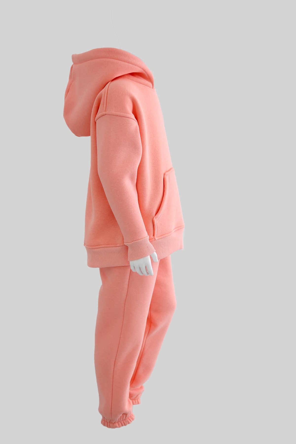 Pembe Çocuk Şardonlu Kapüşonlu Takım 