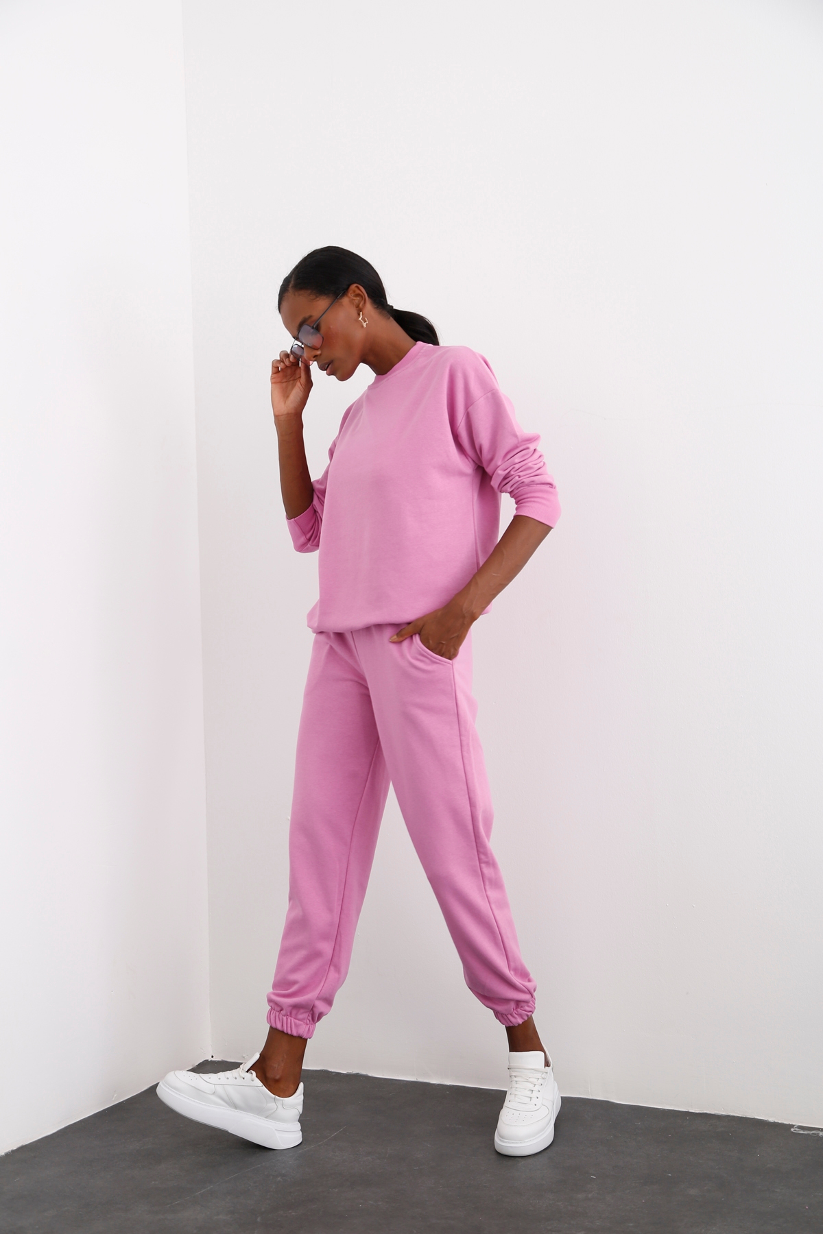 Pembe Paçası Lastikli Eşofman 3189