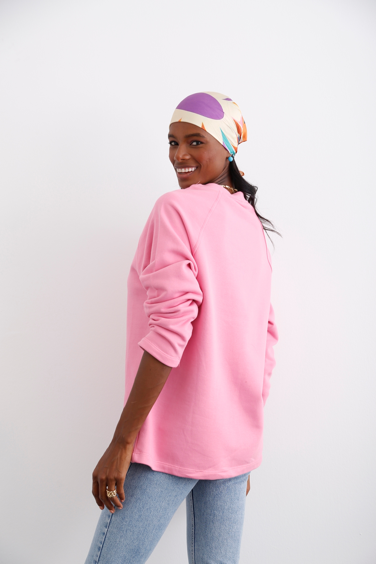 Pembe Reglan Kol Sweatshirt 20026
