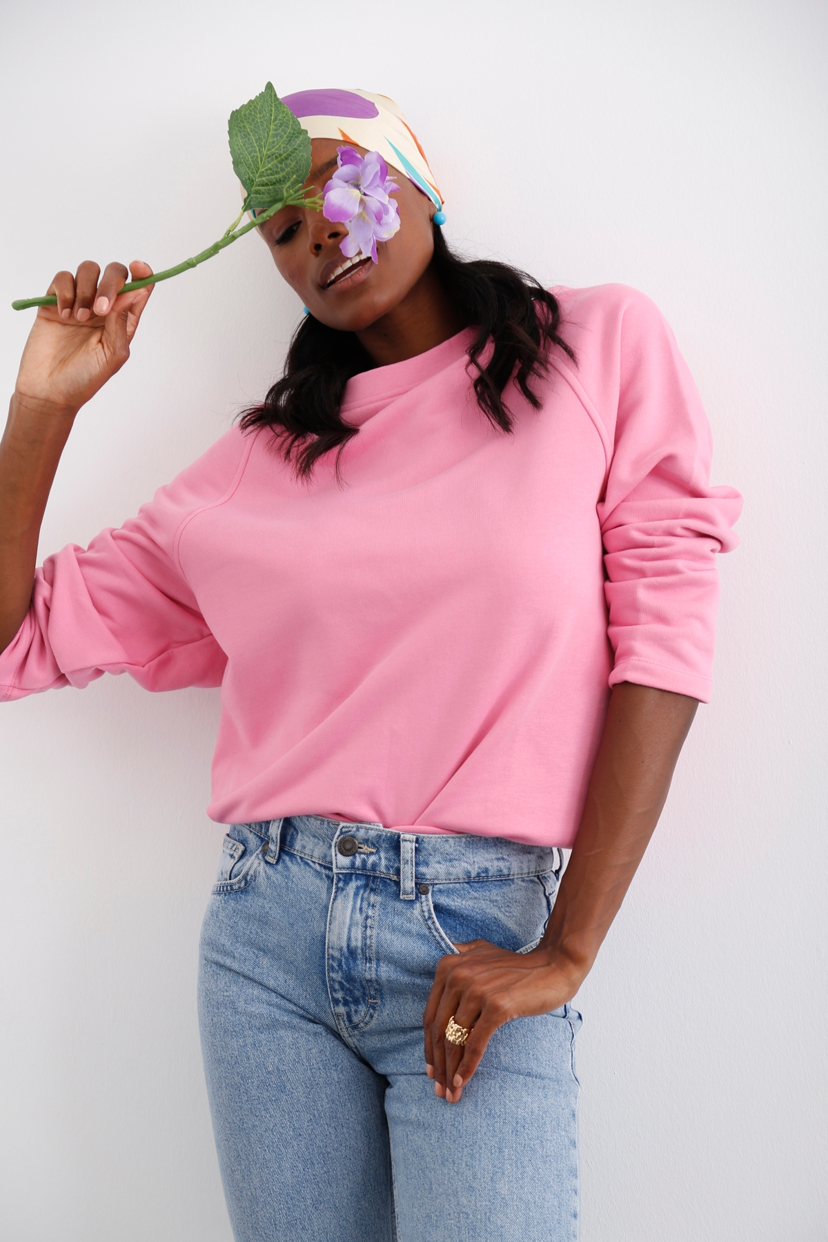 Pembe Reglan Kol Sweatshirt 20026