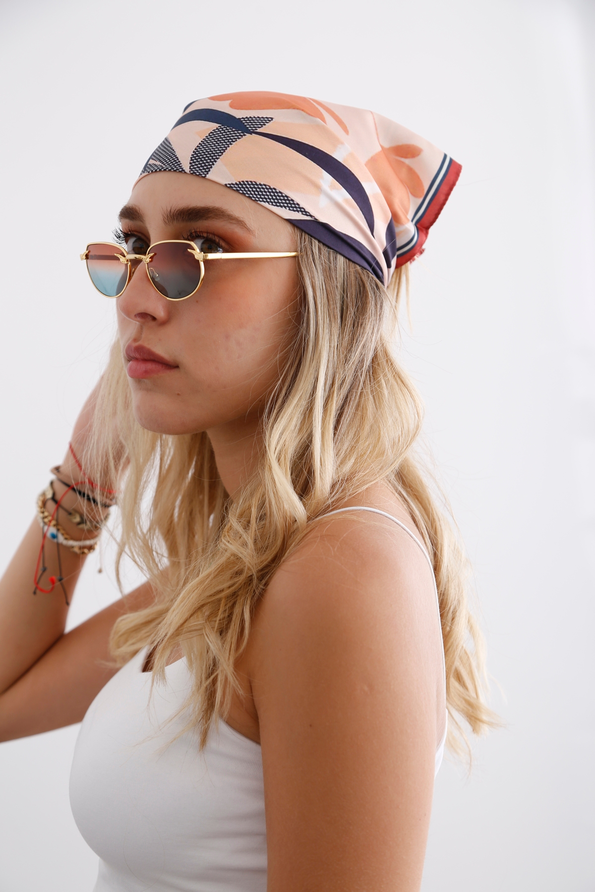 Pudra Desenli Bandana 